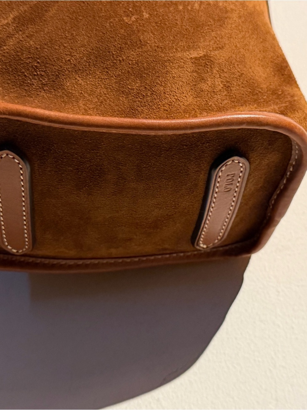 POLO Ralph Lauren Brown Suede Crossbody Bucket Bag - Picture 7 of 8